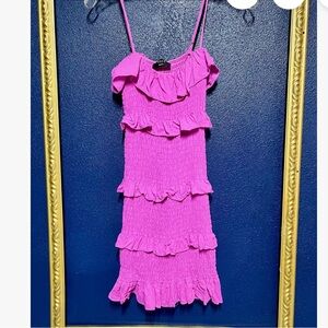 Vici Pink Ruffle Mini Dress